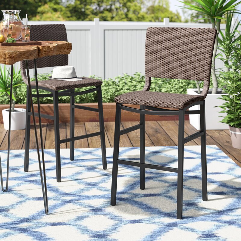 Brayden Studio® Katzer 30" Patio Bar Stool & Reviews | Wayfair